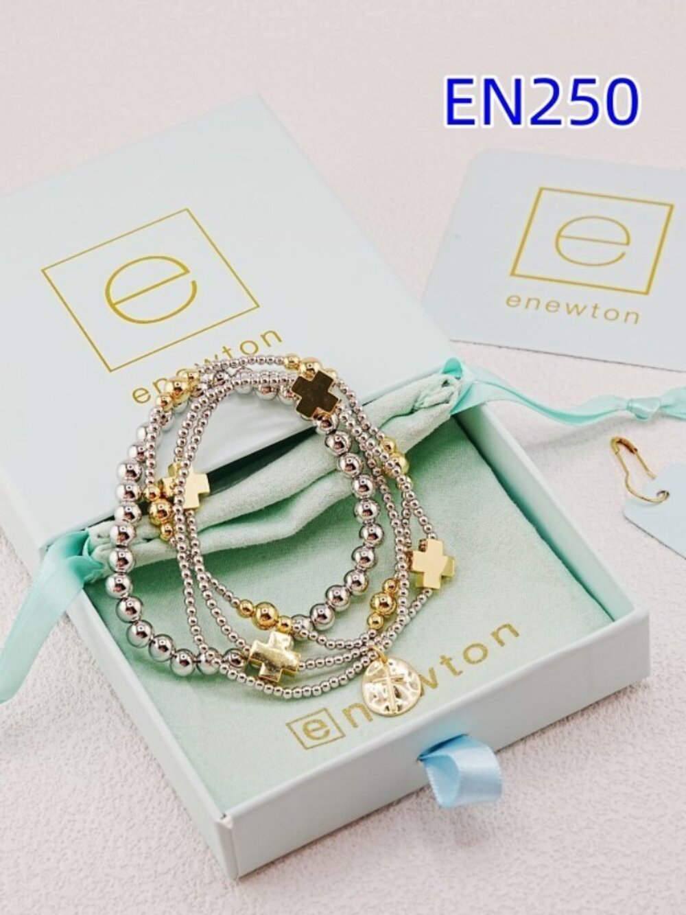 Enewton Cross-Shaped Mixed Color Set Bracelet